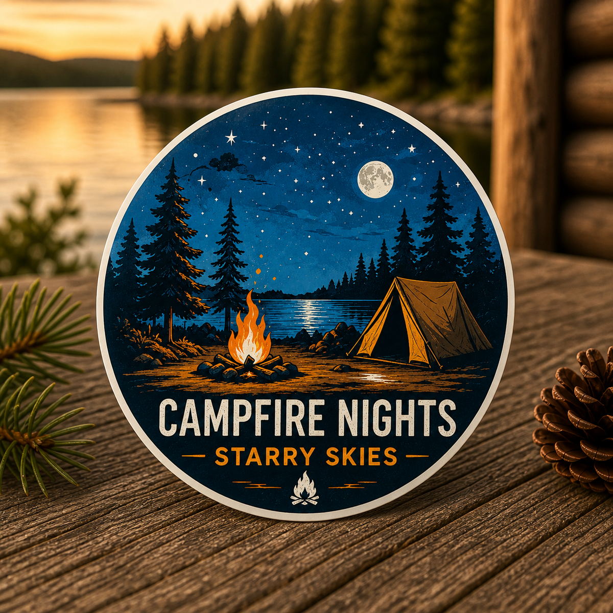 Campfire Nights Starry Skies Die-Cut Sticker