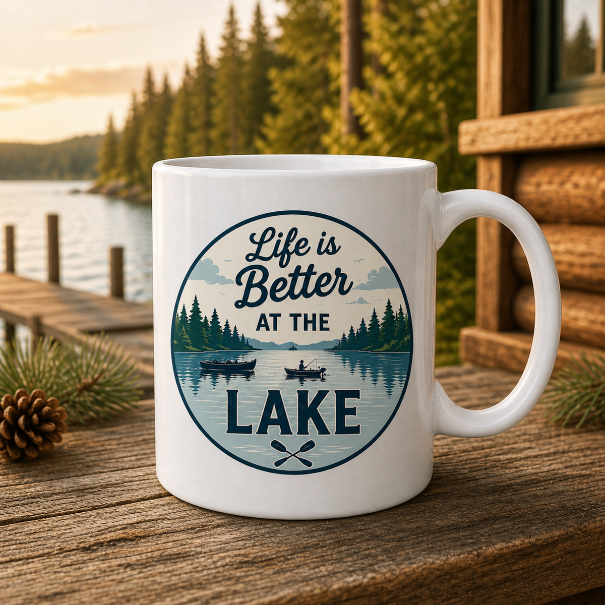 Life Is Better at the Lake 15oz White Coffee Mug