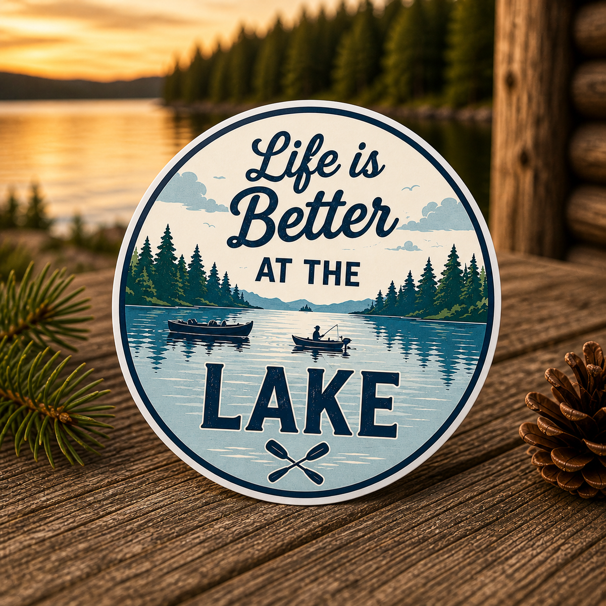 Life Is Better at the Lake Die-Cut Sticker