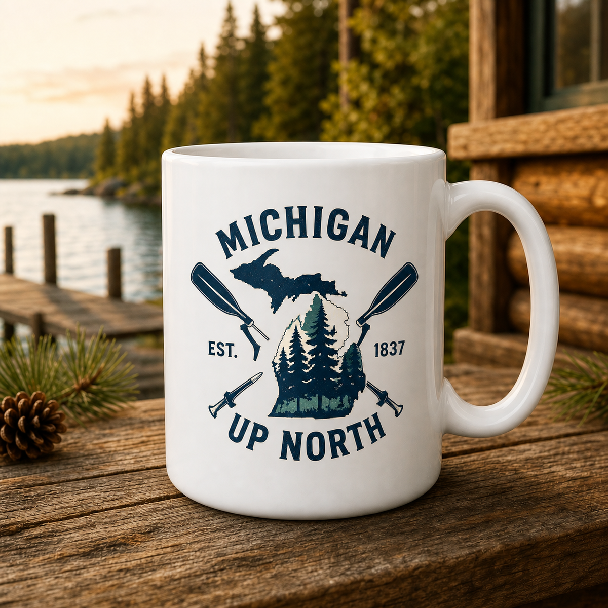 Michigan Up North 15oz White Coffee Mug