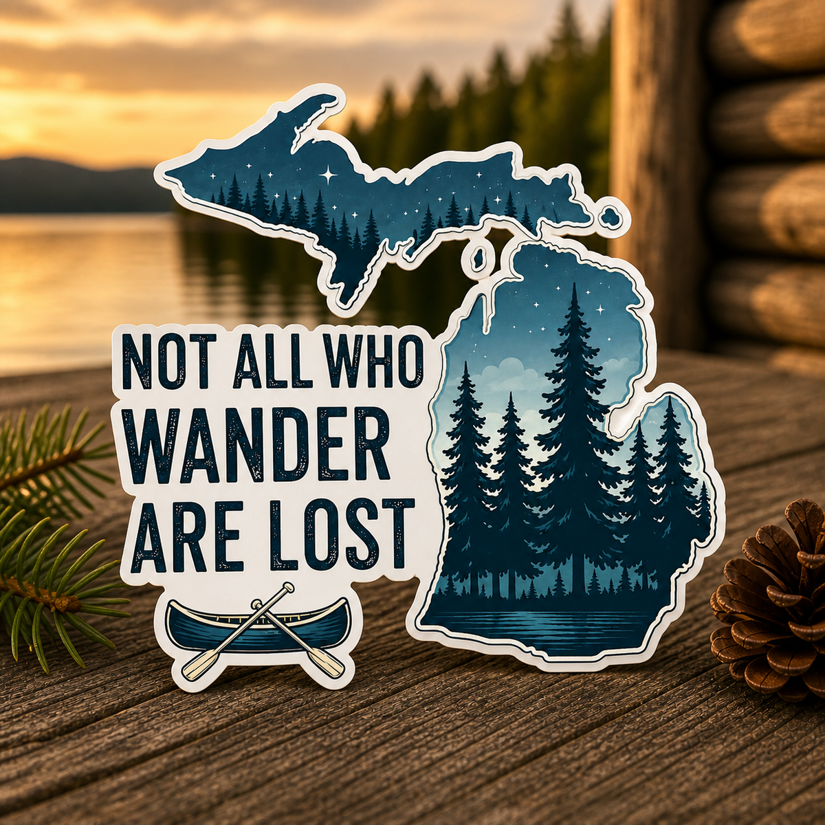 Not All Who Wander Are Lost Michigan Die-Cut Sticker