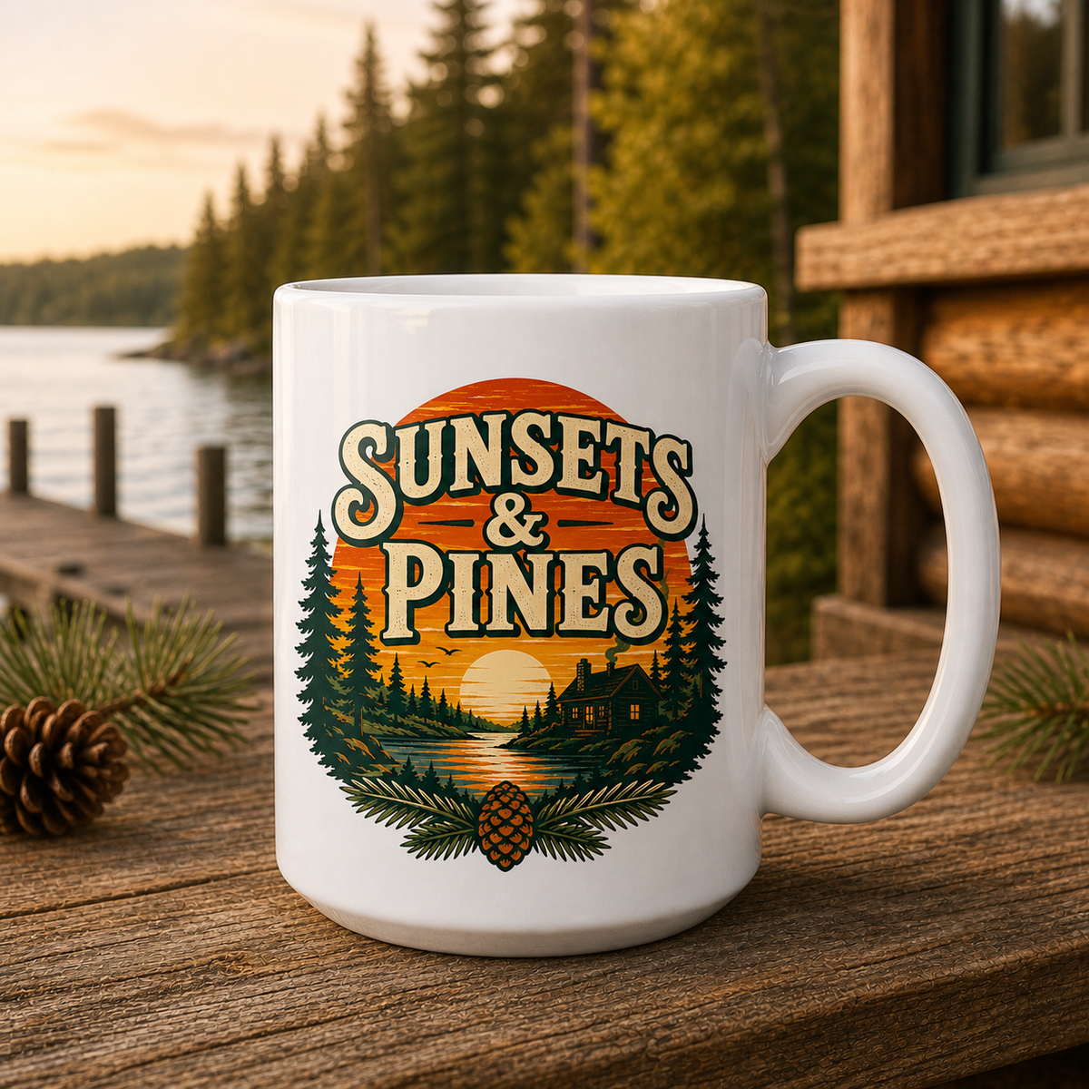 Sunsets & Pines 15oz White Coffee Mug