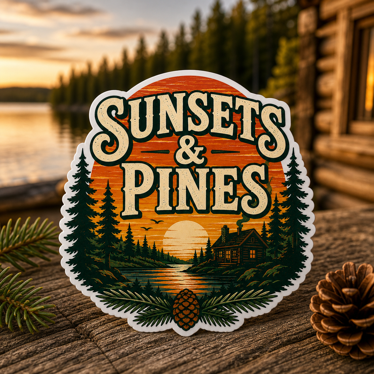 Sunsets & Pines Die-Cut Sticker