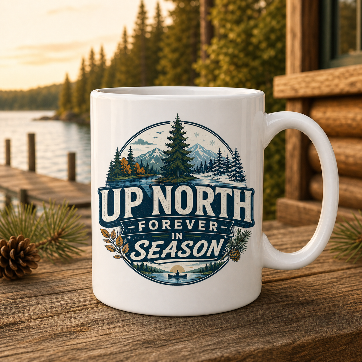 Up North Forever Season 15oz White Coffee Mug