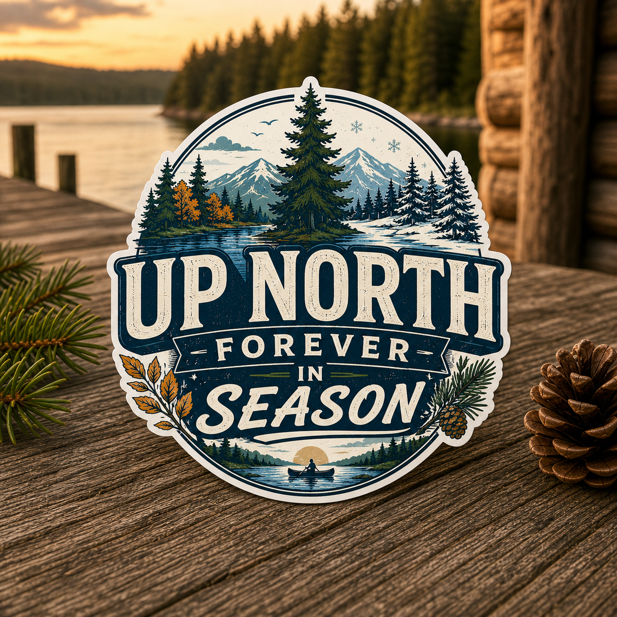 Up North Forever Season Die-Cut Sticker