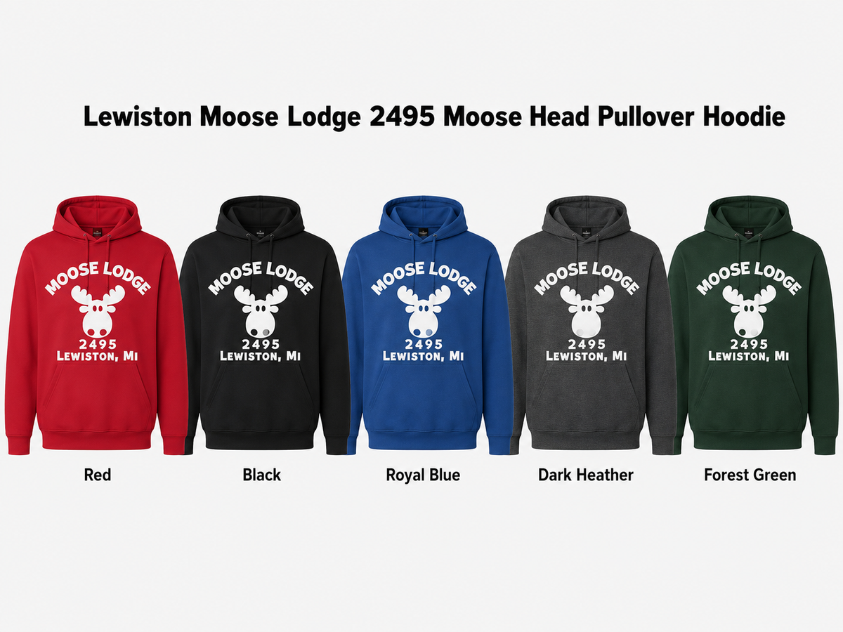 Lewiston Moose Lodge 2495 Moose Head Pullover Hoodie