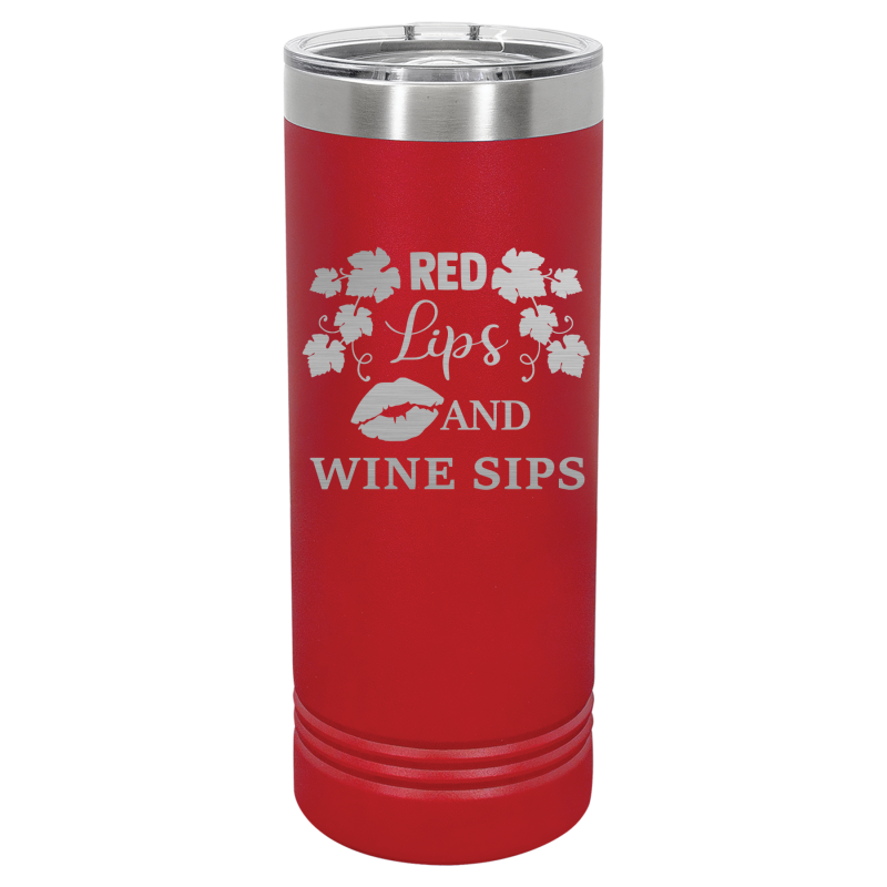 Red lips, and wine sips.