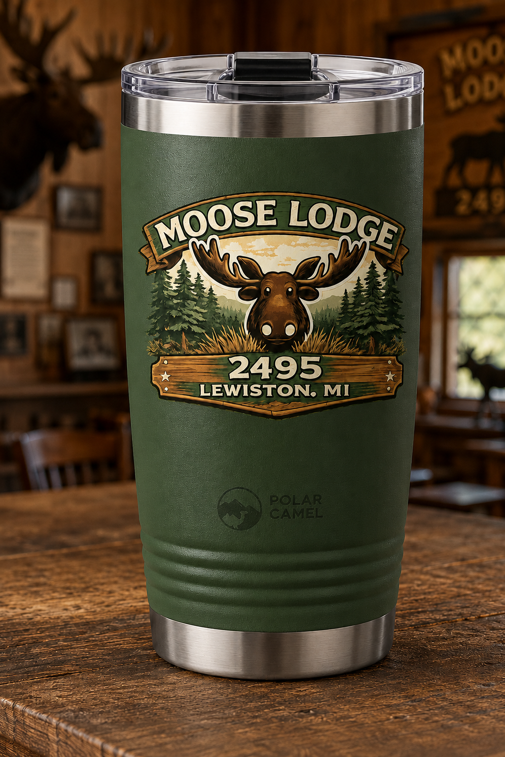 Lewiston Moose Lodge 2495 Moose Head 20 oz Polar Camel Tumbler