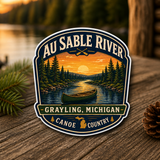 Au Sable River Canoe Country Die-Cut Sticker