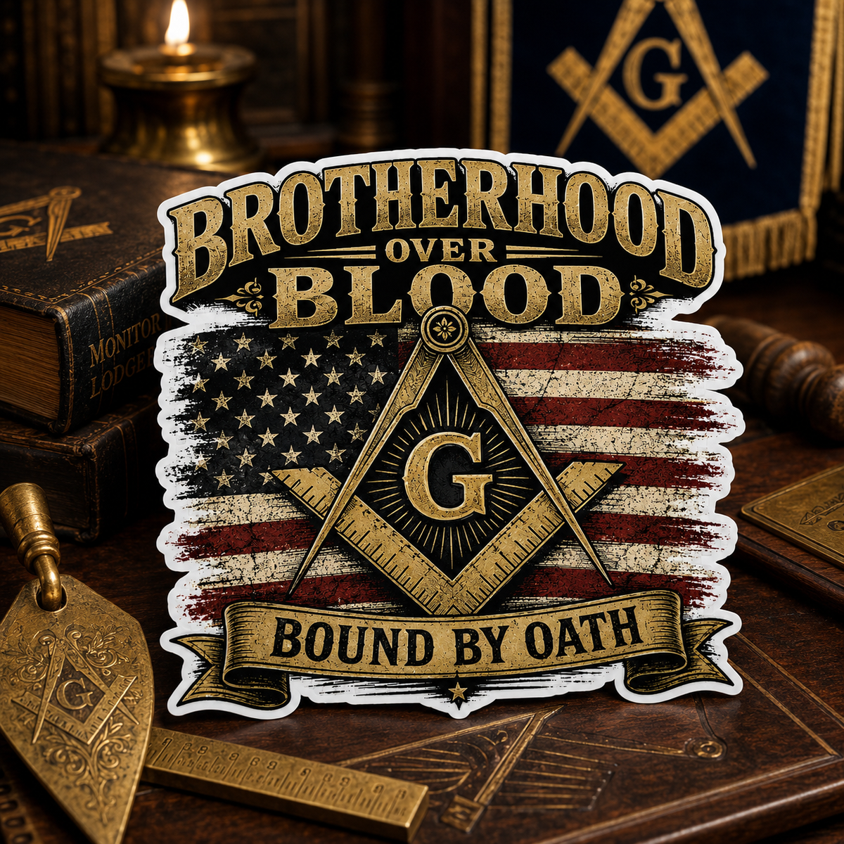 Brotherhood Over Blood Masonic Design