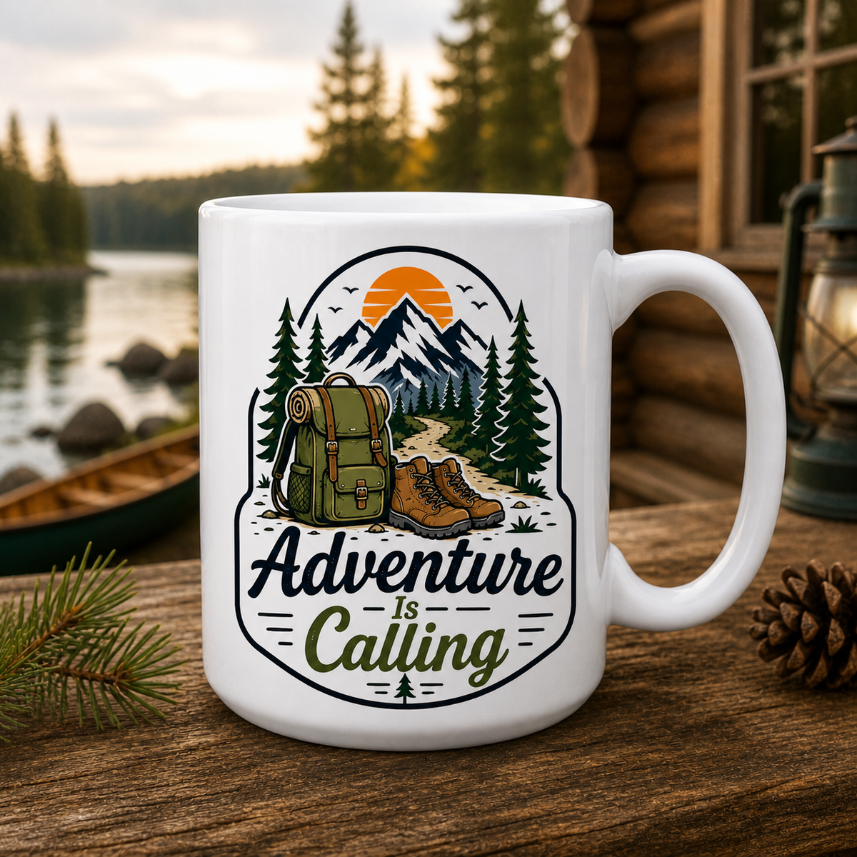 Adventure Is Calling 15oz White Coffee Mug