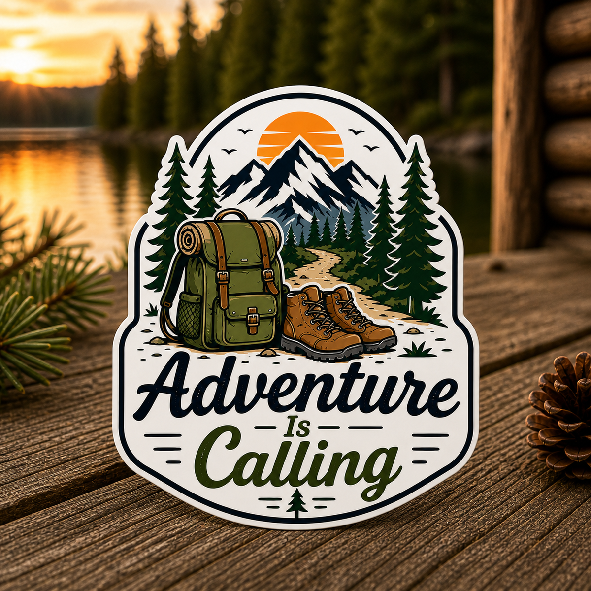 Adventure Is Calling Die-Cut Sticker
