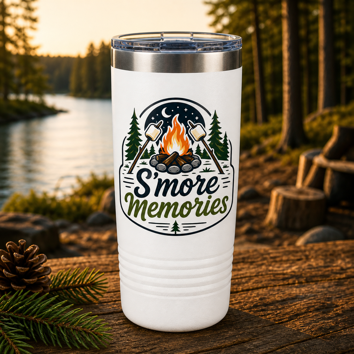 S'more Memories 20oz Polar Camel Tumbler in White