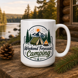 Weekend Forecast Camping 15oz White Coffee Mug