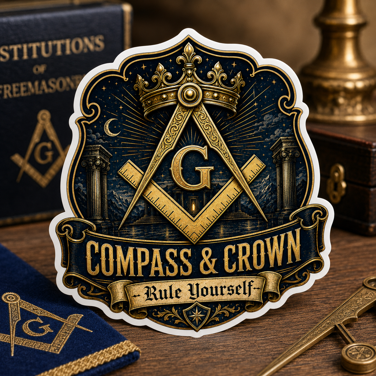 Compass Crown Masonic Design