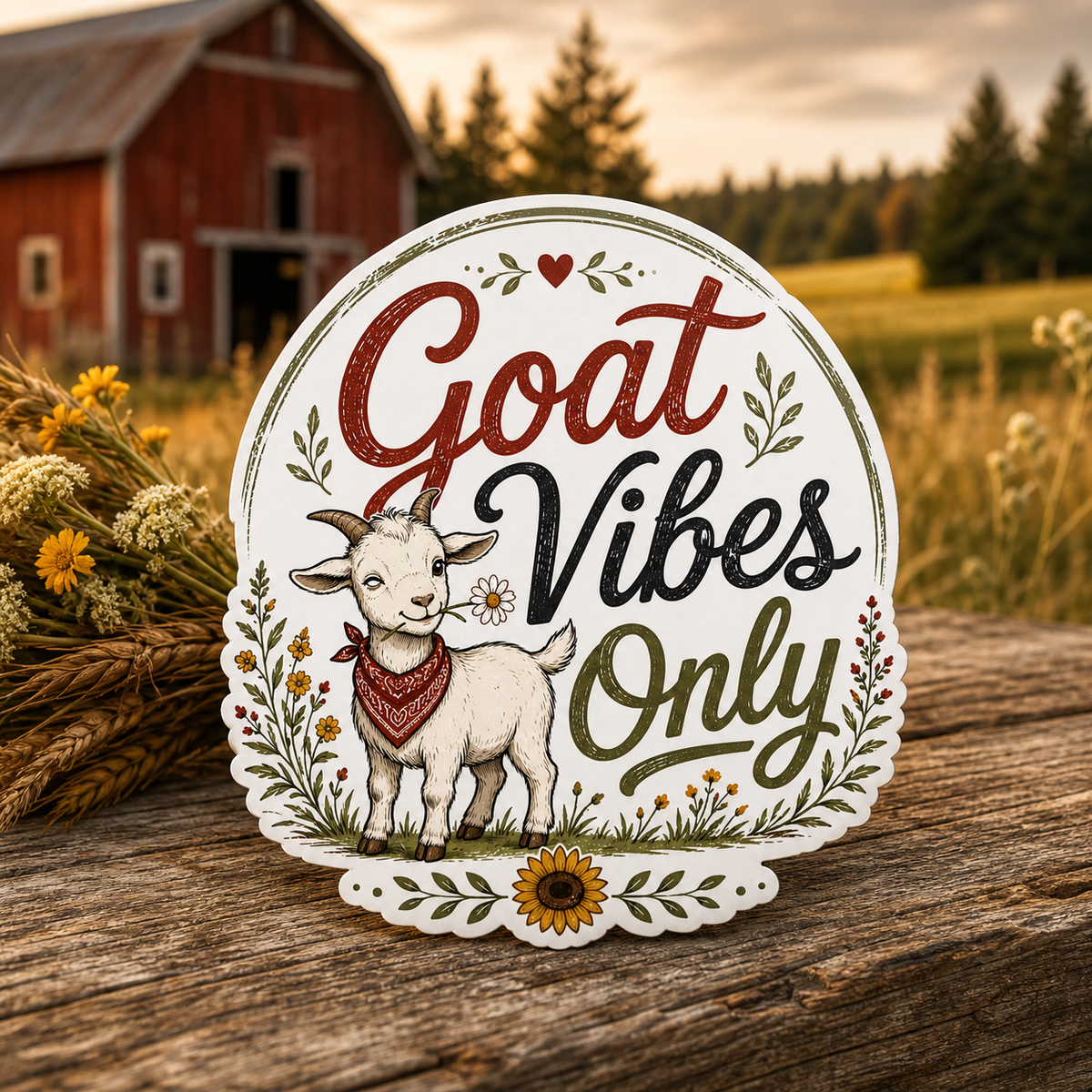 Goat Vibes Only Die-Cut Sticker