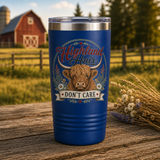 Highland Hair Don't Care 20oz Polar Camel Tumbler in Royal Blue