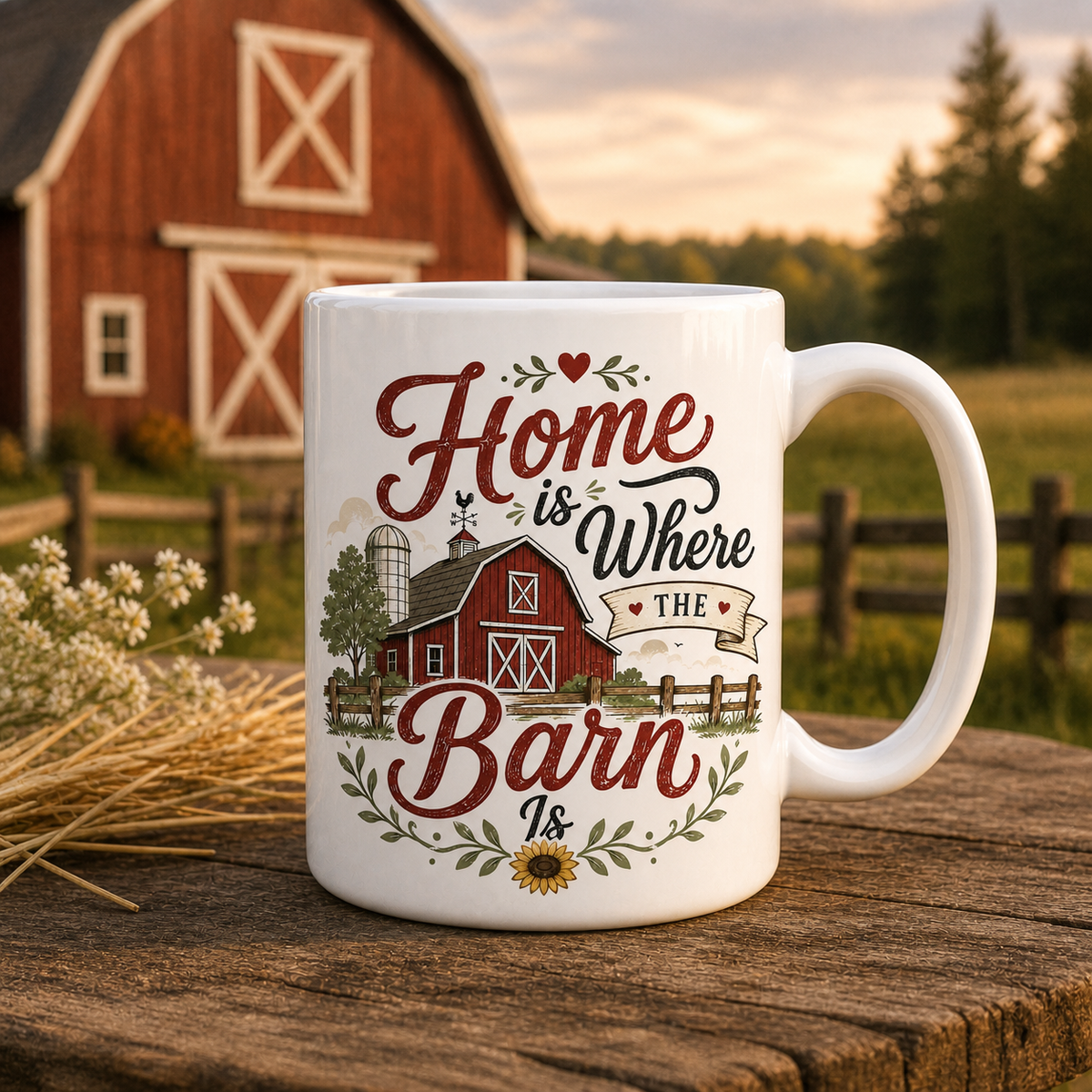 Home Is Where the Barn Is 15oz White Coffee Mug