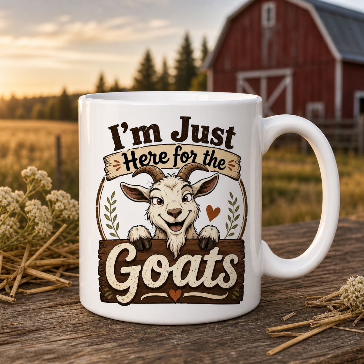 I'm Just Here for the Goats 15oz White Coffee Mug