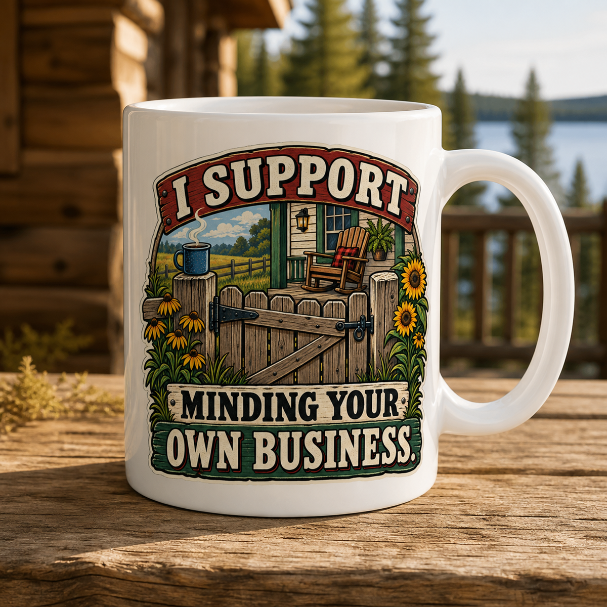 Minding Your Own Business 15oz White Coffee Mug