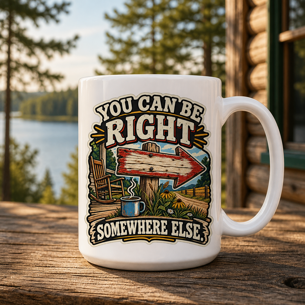 You Can Be Right Somewhere Else 15oz White Coffee Mug