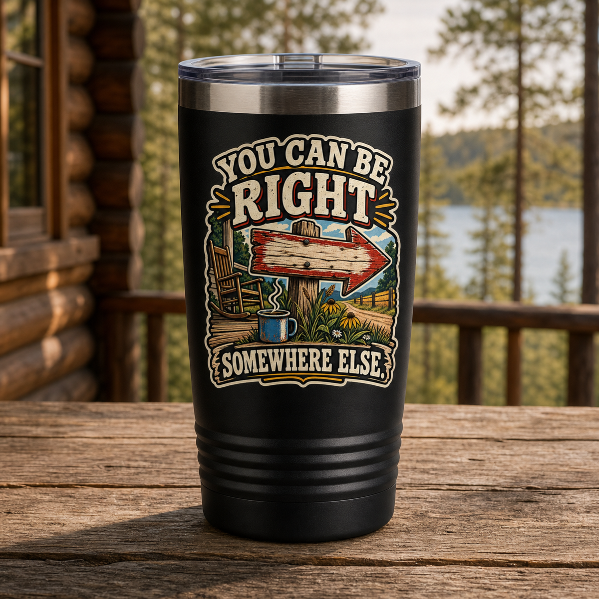 You Can Be Right Somewhere Else 20oz Polar Camel Tumbler in Black