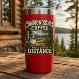 Common Sense Coffee and a Little Distance 20oz Polar Camel Tumbler in Red