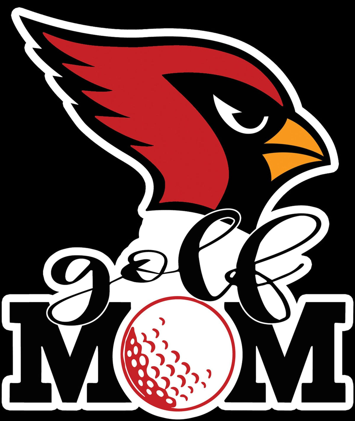 Cardinal Golf Mom Sticker