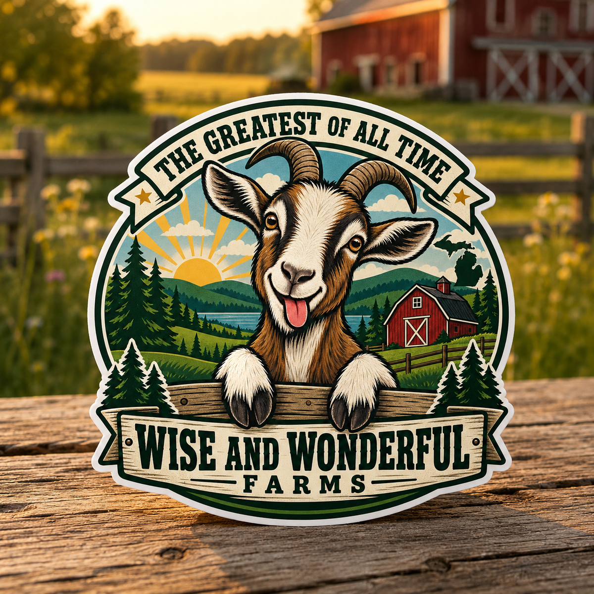 Greatest of All Time Goat Die-Cut Sticker