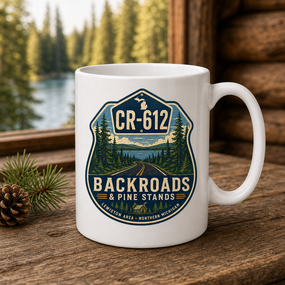CR-612 Backroads & Pine Stands 15oz White Coffee Mug