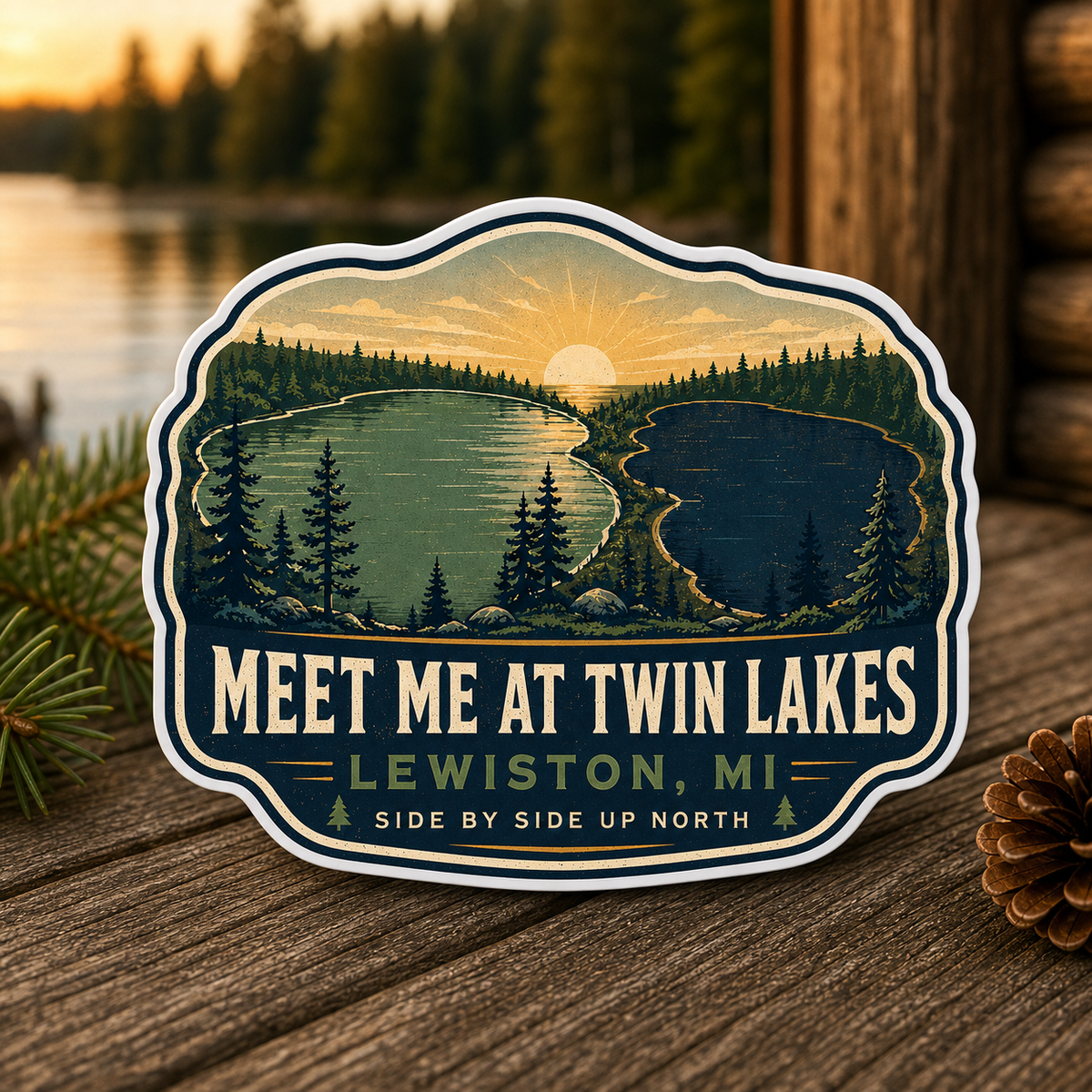 Meet Me at Twin Lakes Die-Cut Sticker