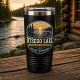 Otsego Lake Up North Nights 20oz Polar Camel Tumbler in Black