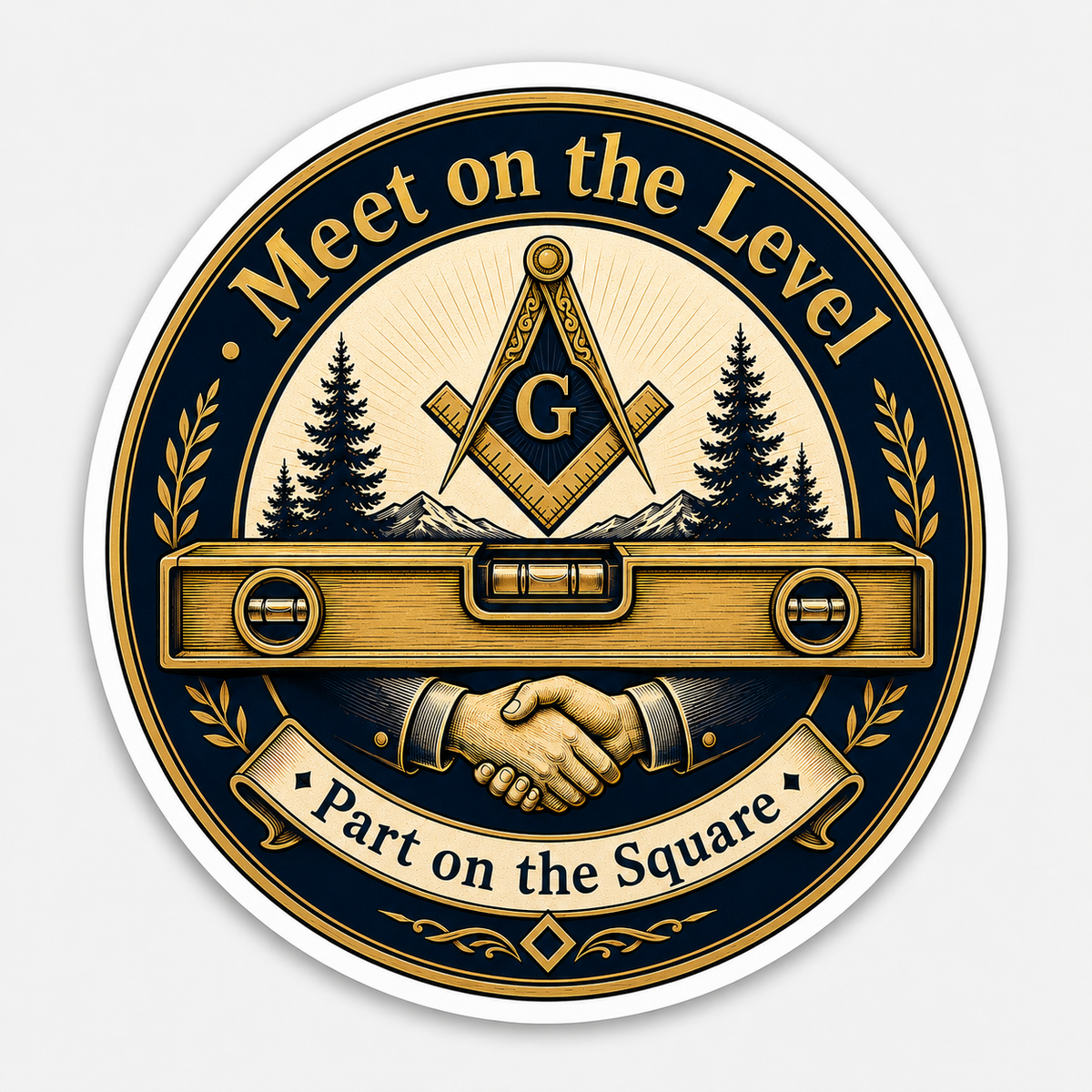 Meet on the Level Masonic Design