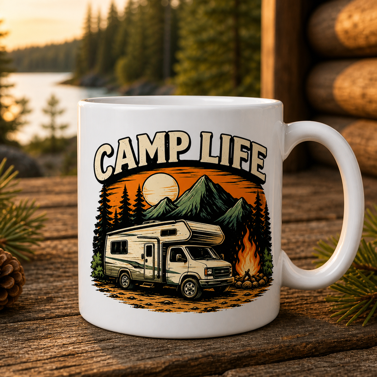 Camp Life 15oz White Coffee Mug