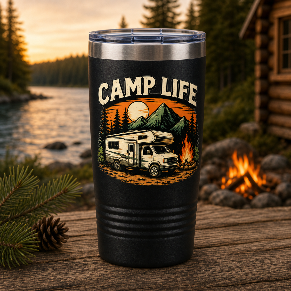 Camp Life 20oz Polar Camel Tumbler in Black