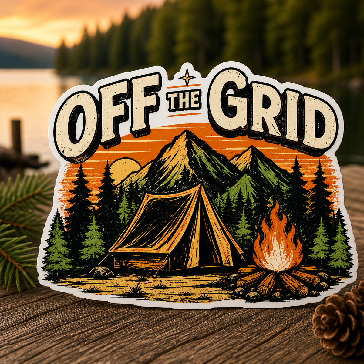 Off the Grid Die-Cut Sticker