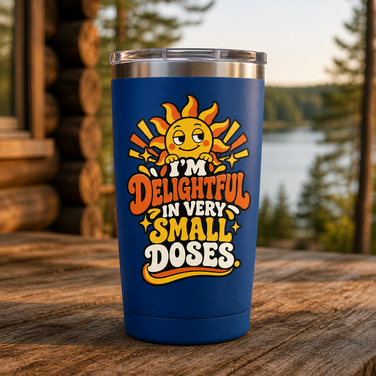Delightful in Very Small Doses 20oz Polar Camel Tumbler in Royal Blue
