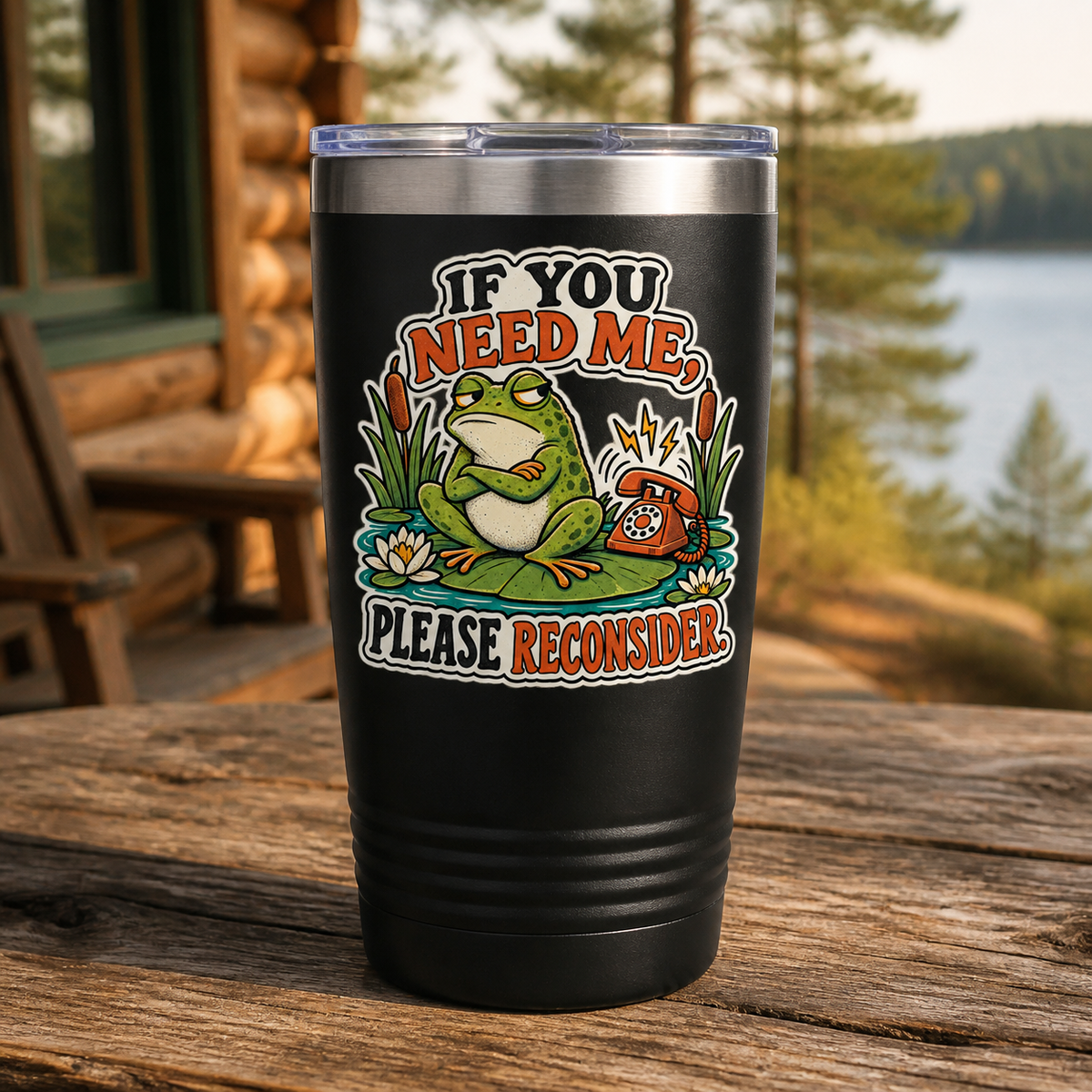 If You Need Me Please Reconsider 20oz Polar Camel Tumbler in Black
