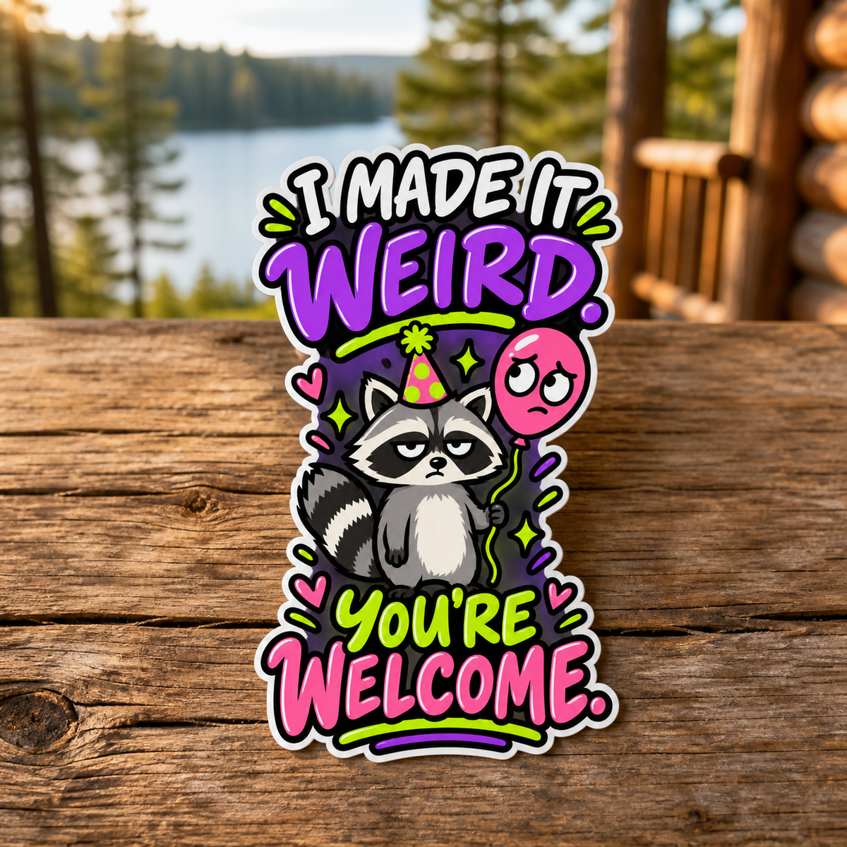I Made It Weird You're Welcome Die-Cut Sticker