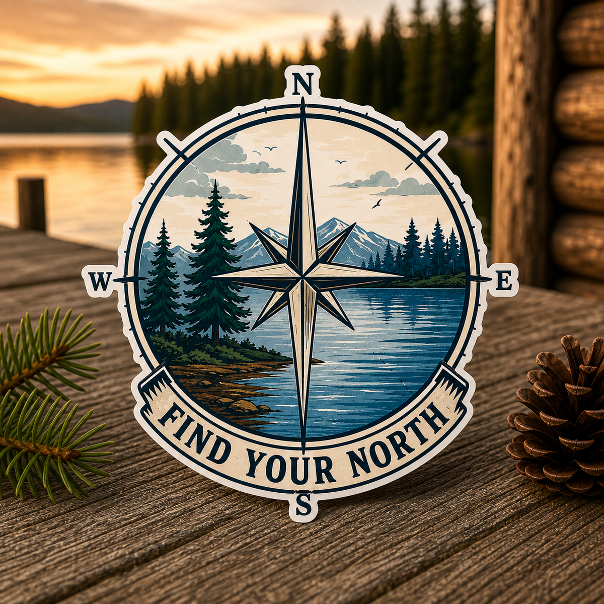 Find Your North Die-Cut Sticker