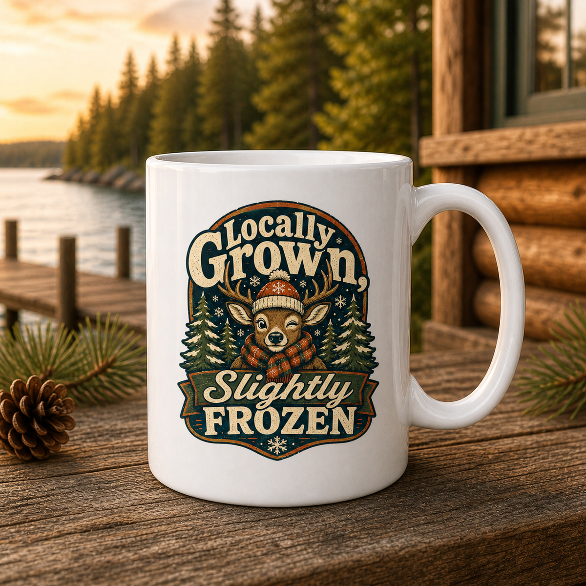 Locally Grown Slightly Frozen 15oz White Coffee Mug