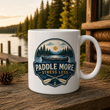 Paddle More Stress Less 15oz White Coffee Mug